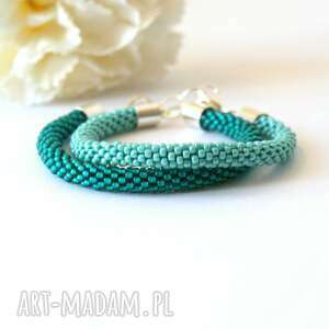 azure set - zestaw bransoletek, koralikowe, beading, beadcrtochet