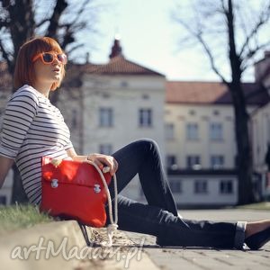 prl lady in red marine leather, sznur bawełniany, marynarski