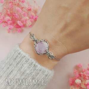 Prezent Bransoletka Kunzyt regulowana stal chirurgiczna