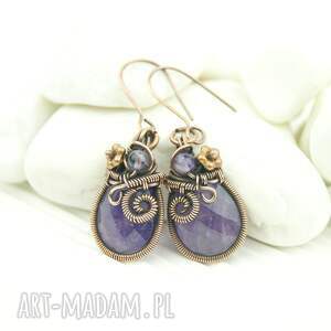 kolczyki z ametystem dla niej, unikalne