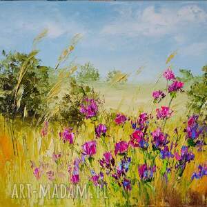 pejzaż letni - oryginał obraz olejny, sygnowany, certyfikat, prezent, dekoracja