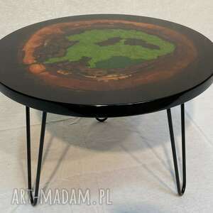 handmade stoły stolik kawowy z naturalnym mchem skandynawskim