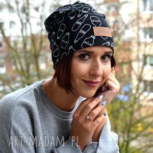 czapka ciepła beanie unisex mleko unisex, prezent