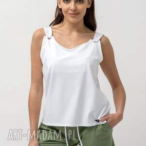 handmade bluzki top na ramiączkach damski "brigitt" biały