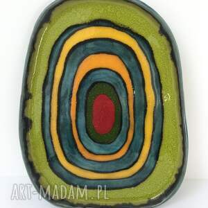 ceramika owalny dekoracyjny talerz, artystyczny talerzyk