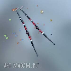 Kolczyki Minimalizm Koralikowe Nitki3, kolorowa bizuteria unikat