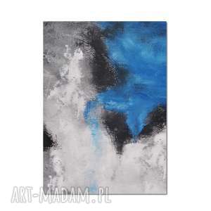 blue lagoon, abstrakcja, obraz ręcznie malowany na płótnie