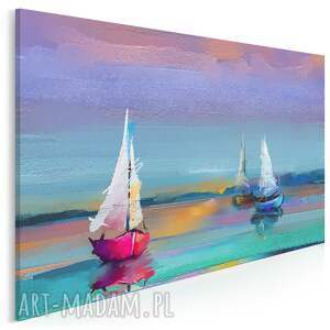obraz na płótnie - kolorowy żaglówki mazury jezioro 70x50 cm 89501