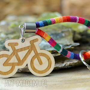 breloki brelok do kluczy boho rower z drewna klon rainbow