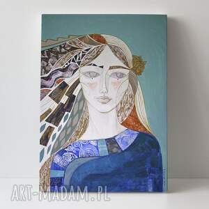 obraz - wydruk 50x70 cm róża pustyni płótnie, kobieta, twarz