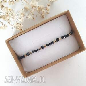 Bransoletka z turmalinem, ochronna, kamienie naturalne, idealny na prezent, czarny turmalin, regulowana