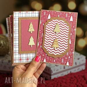 kartki świąteczne 4szt - ręcznie robione, oryginalne kartka