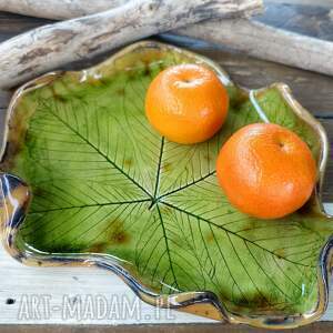 Prezent liść kasztanowca c918) patera ceramiczna