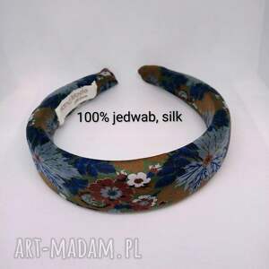 jedwabna opaska puffy, jedwabny dodatek, dodatek do stylizacji, świąteczny
