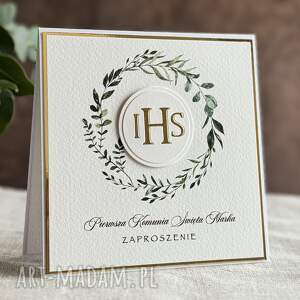 Eleganckie zaproszenia komunijne wzór 3B, pierwsza komunia