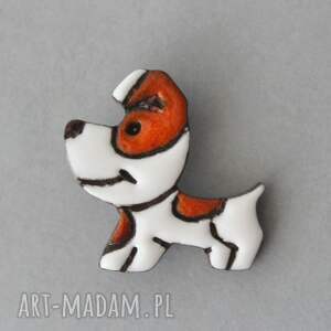 reksik - broszka ceramiczna pies kreskówka, bajka design, minimalizm, prezent
