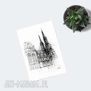 warszawa katedra św floriana, rysunek, dekoracja
