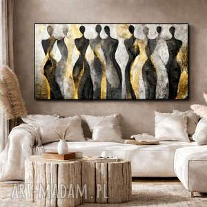 obraz strukturalny people 2 duży ręcznie malowany 140x70 cm xxl, obrazy