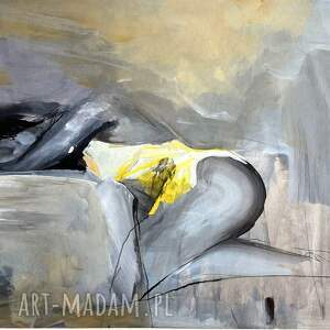 Louka: Yellow - 100x70 - kobieta duży obraz, obrazy kobiet - nad łóżko, do sypialni