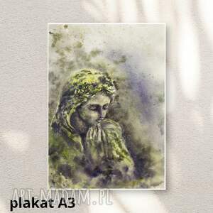 Plakat anioł A3 „Nostalgia anioła” - akwarela