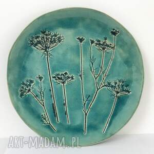 dekoracyjny talerz z roślinami dekoracyjna patera, ceramiczna