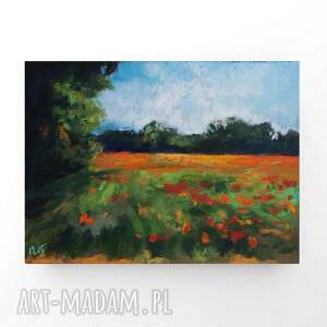 łąka - praca formatu 18/24 cm rysunek, pastele