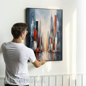 Plakat abstrakcyjny Miasto w deszczu 50x70 cm