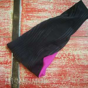 handmade opaski opaska damska czarno różowa na podszewce uniwersalna