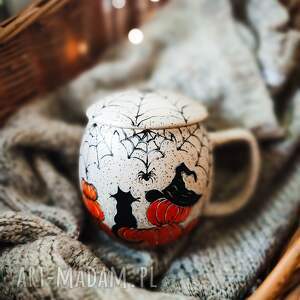 baryłka kot i dynia, halloween, kubek dla niej
