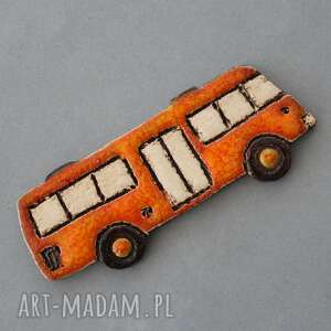 handmade magnesy autobus - magnes ceramiczny