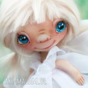 aniołek - lalka kolekcjonerska figurka tekstylna ręcznie szyta i malowana, elf