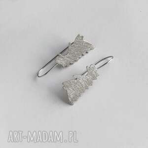 dinozaur kolczyki srebro, alpaka zmatowione, święta