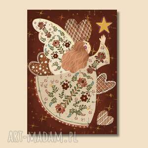 folklorka i złota gwiazda plakat o wymiarach 21x29,7 cm A4, dekoracje