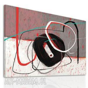 nowdeco obraz na płótnie - abstrakcyjna kompozycja w czerwieni, czerni