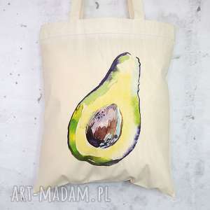 ręcznie zrobione eko torba na zakupy bawełniana avokado