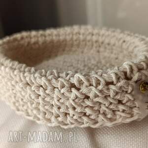 na szydełku, dekoracyjna, koszyczek, ecru, misa