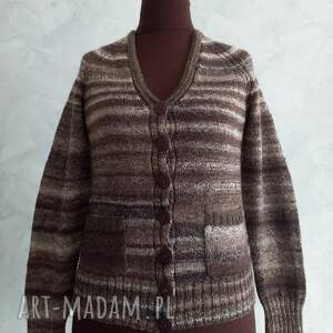 Prezent Ciepły kardigan ręcznie robiony na drutach