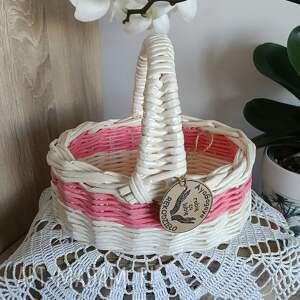 koszyczek wielkanocny owalny, dekoracje wielkanocne, ozdoby swiateczne