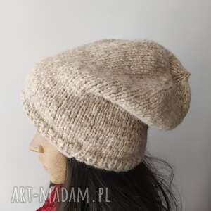 święta prezenty Ręcznie robiona kobieca czapka beanie z wełny alpaki