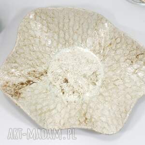 ceramika duża misa do salonu, kuchni, łazienki - kwiat, dodatki na stół, prezent