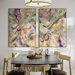 świąteczny prezent, zestaw obrazow 100x70 cm, obraz na plotnie, abstrakcja