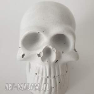 handmade dekoracje biała czaszka z betonu