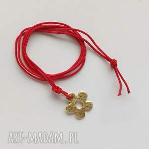 wyjątkowy prezent, kwiat wisiorek mosiądz, zmatowione