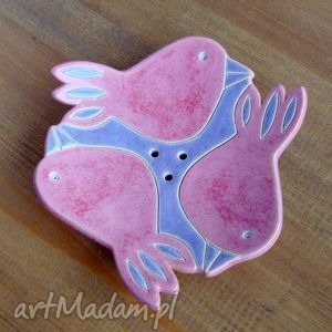 handmade ceramika mydelniczka - trzy ptaki