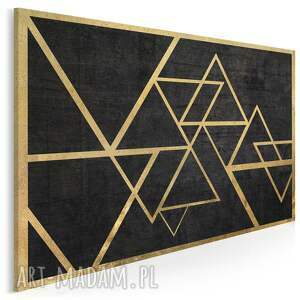 obraz na płótnie - trójkąty złoto art deko 70x50 cm 34601 w stylu