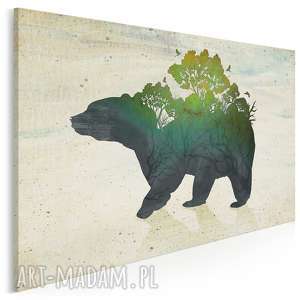 obraz na płótnie - niedźwiedź natura las - 120x80 cm (17001)