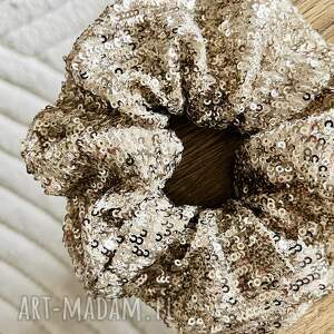 Time to Shine - szampańskie srebro / zero waste, scrunchie