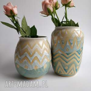ręczne wykonanie wazony zestaw z dwóch wazonów ceramicznych 2