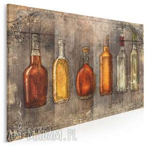 vaku dsgn obraz na płótnie - butelki vintage 120x80 cm 57601, retro kuchnia