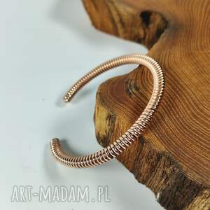 Bransoletka miedziana regulowana skręcana na rękę